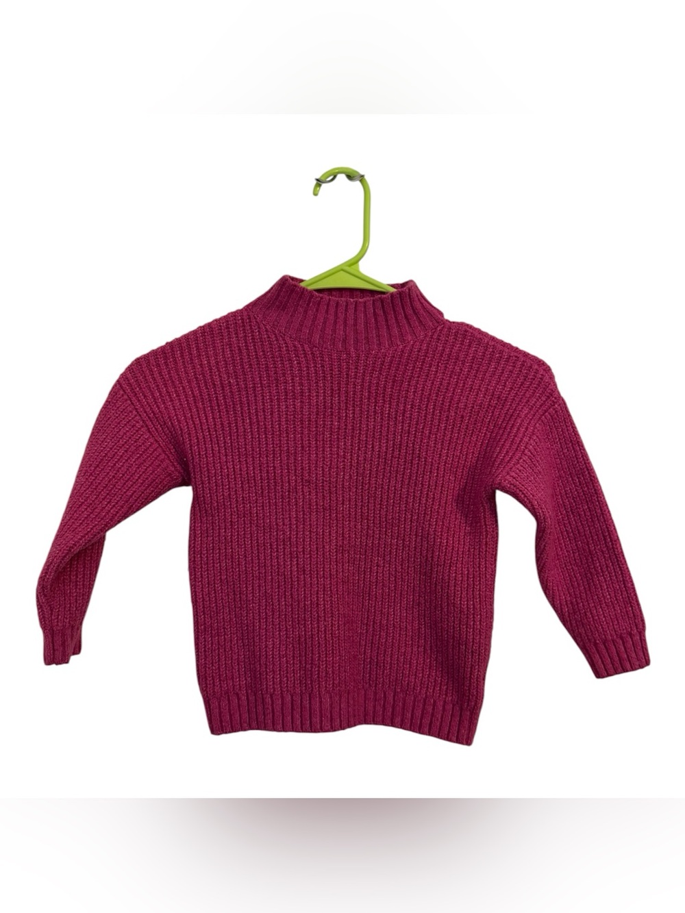 Girl's Ribbed Mock Neck Sweater - Berry